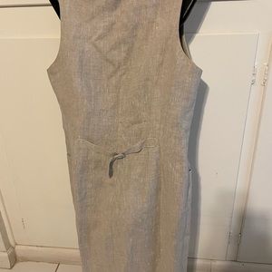 Malka New York Open Front sleeveless Long vest %100 linen  size 14 lined